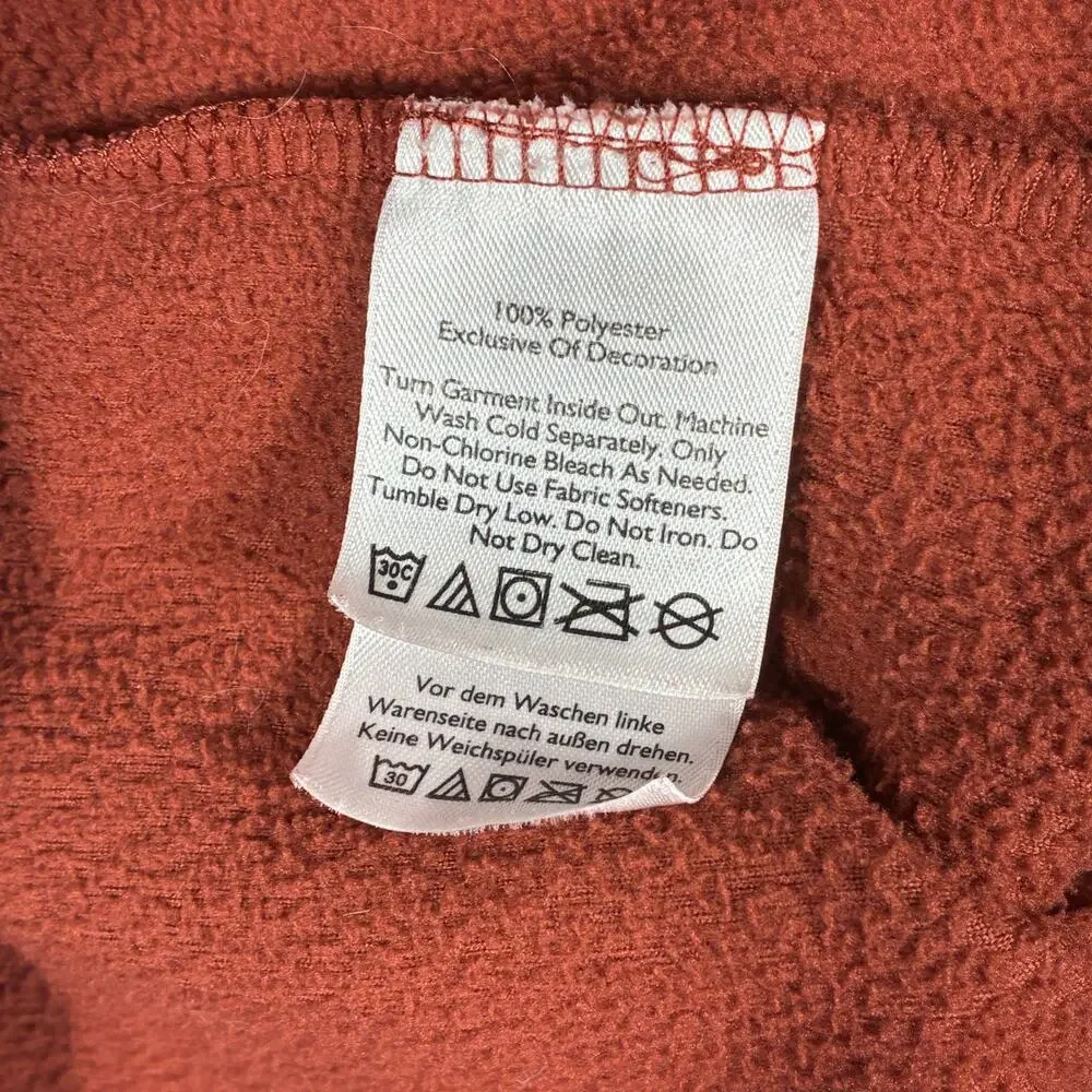 Eddie Bauer Men's 1/4 Zip Pullover Sweater Fleece Rust Brown Color Size Small